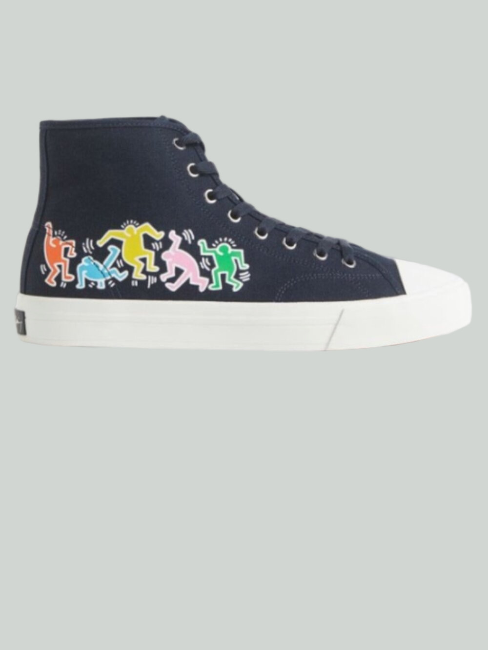 Keith Haring X H&M Hi Top Canvas Trainers Men's Size 10.5 (EU 44) Navy Limited